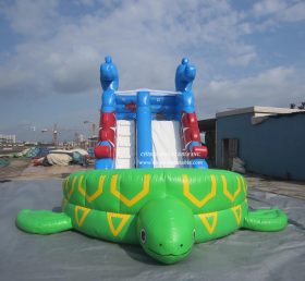 T8-1428 Deslizador inflable tortuga de dibujos animados