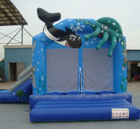 T2-594 Trampolín inflable del mundo submarino