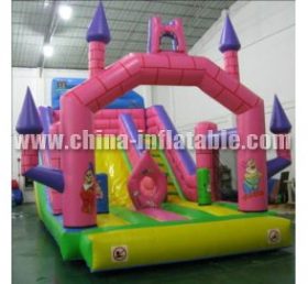 T8-1290 Deslizamiento del castillo inflable rosa