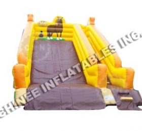 T8-776 Deslizamiento seco infantil inflable amarillo caballo