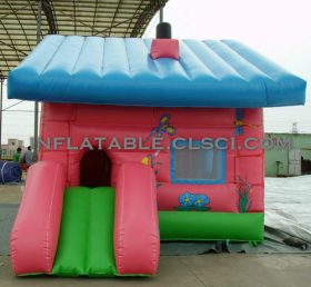 T2-2424 Trampolín inflable interior con tobogán