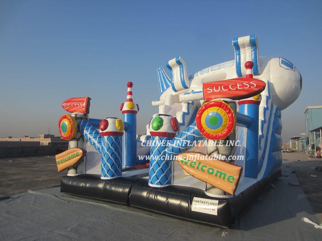 T8-1464 Airplane Space Themed Inflatable Slide