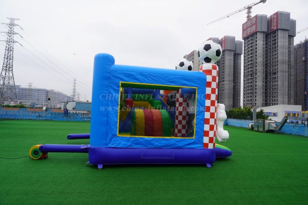 T2-8112 Football themed bouncy castle with slide