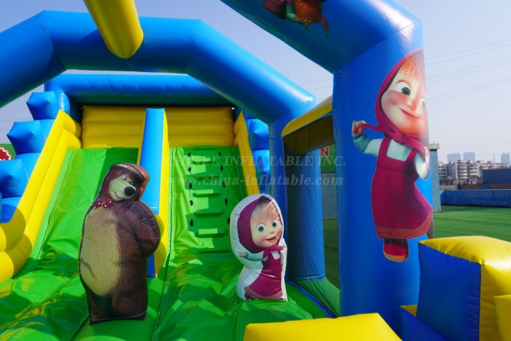 T8-834C Masha and the Bear Themed Inflatable Slide